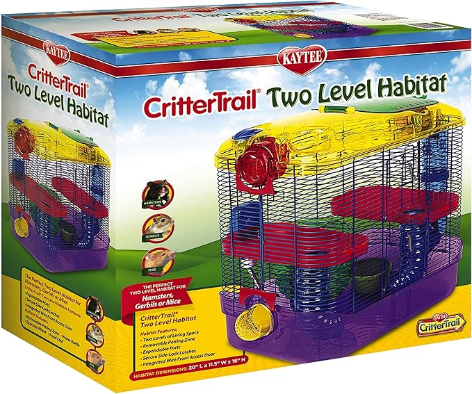 Kaytee CritterTrail Two Level Habitat for Pet Dwarf Hamsters, Gerbils or Mice