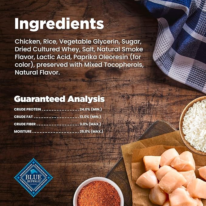 Blue Buffalo Nudges Minis Jerky Cuts Made with Real Chicken, Natural Dog Treats Mineral-Enhanced for Flavor, 10 oz. Bag