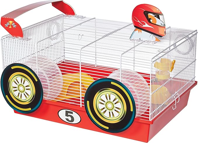 MidWest Homes for Pets Hamster Cage | Fun Race Car Theme | Accessories & Decals Included