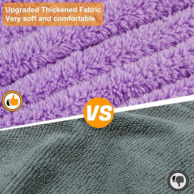 Bienbee Dog Bathrobe, Quick Drying Super Absorbent Dog Robes for After Bath, Warm Keeping Dogs Towel, Dogs Bath Supplies, Light Purple M