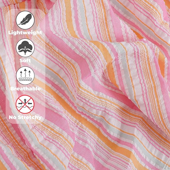 Pet Dog Harness Dress, Cute Striped Pattern with Bow, Princess Puppy Dresses with Button Closure, Summer Dog Clothes for Small Dogs Girl (Pink, Small)