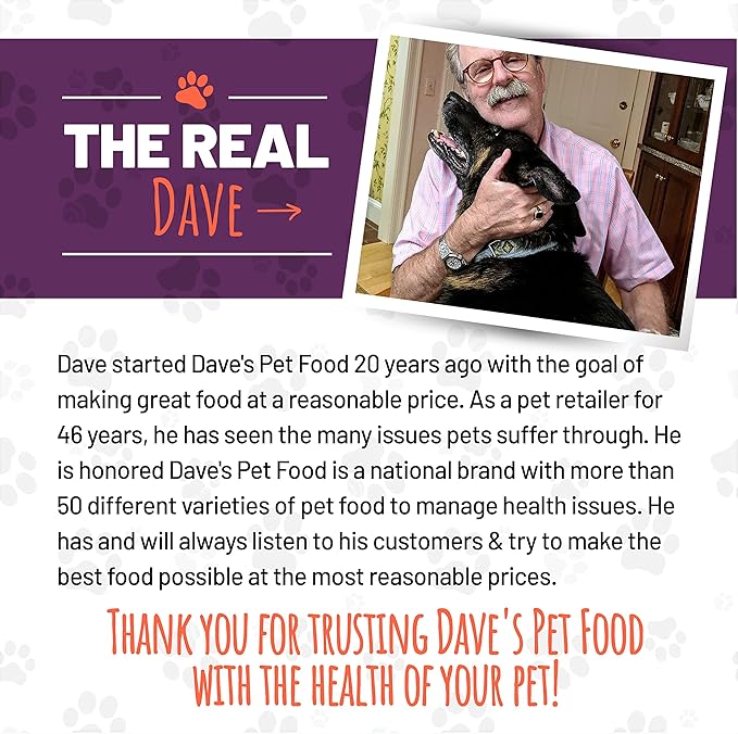 Dave's Pet Food Kidney Care Dog Food (Tuna Pate), NEW Recipe! Wet Renal Dog Food, Low Phosphorus, Renal Kidney Support, Vet Formulated, 13 oz, (12 Pack)