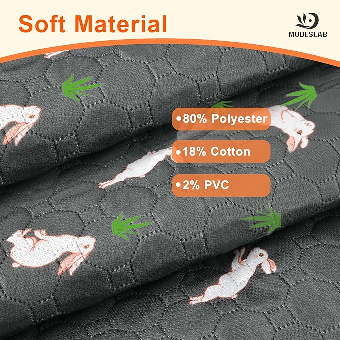 2-Pack Guinea Pig Cage Liner, 20in x 26in Fast Absorption Washable Bedding Pee Pads for Dogs Puppy Rabbit Small Animal Cage Mat, Leakproof & Non-Slip
