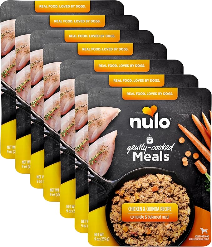 Nulo Gently-Cooked Meals Complete and Balanced Adult Wet Dog Food, Chicken & Quinoa, 9 Ounce, 8 Count