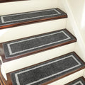 COSY HOMEER Soft Stair Treads Non-Slip Carpet Mat 28inX9in Indoor Stair Runners for Wooden Steps,Stair Rugs for Kids and Dogs, 100% Polyester TPE Backing 7pcs,Black