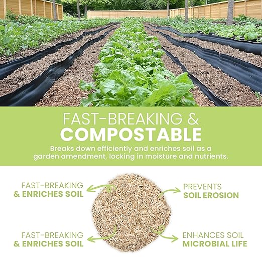Garden Bed Organic Soil Conditioner - Hemp HURD Garden Mulch - Eco Friendly Potting Soil Aid - Moisture Retaining - Weed Suppressor - Perfect for Flowers & Vegetables - Grown in The US - 5 lbs.
