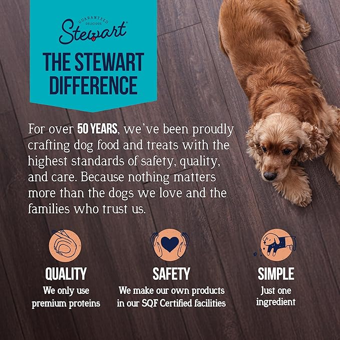 Stewart 100% Wild Salmon Dog Treats, 2.75 oz Tub, ~55 Pieces, Freeze Dried Raw, Single Ingredient, 65% Protein Training Treats or Meal Topper, Grain Free, Gluten Free