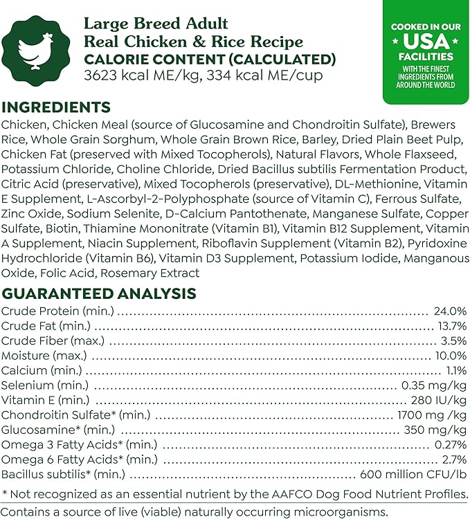Greenies Smart Essentials Large Breed Adult High Protein Dry Dog Food Real Chicken & Rice Recipe, 30 lb. Bag