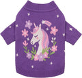 Fitwarm Adorable Unicorn Dog Sweater, Thermal Dog Winter Clothes for Small Dogs Girl, Pet Outfit, Purple, Pink, White, Large