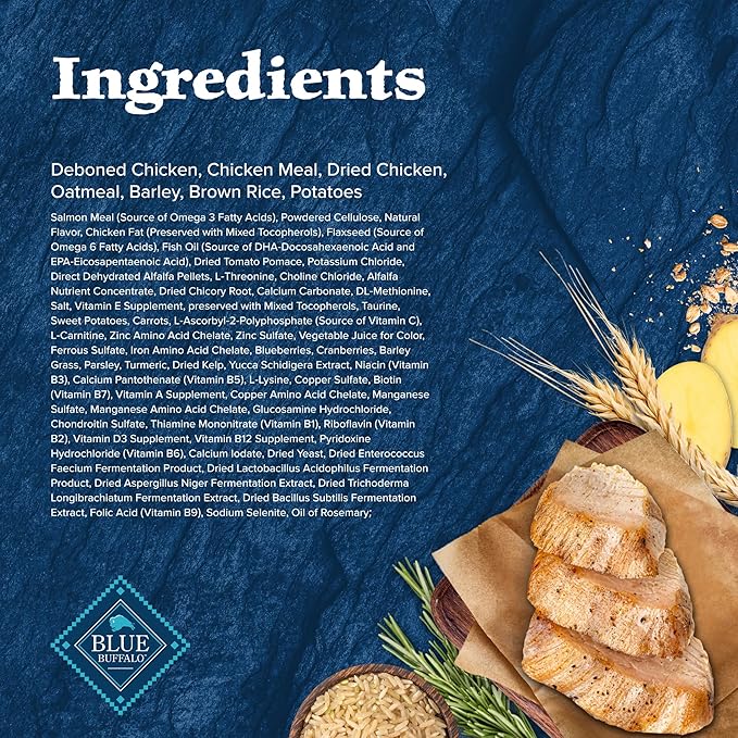 Blue Buffalo Wilderness High-Protein Natural Dry Food for Senior Dogs, Chicken Recipe, 28-lb Bag