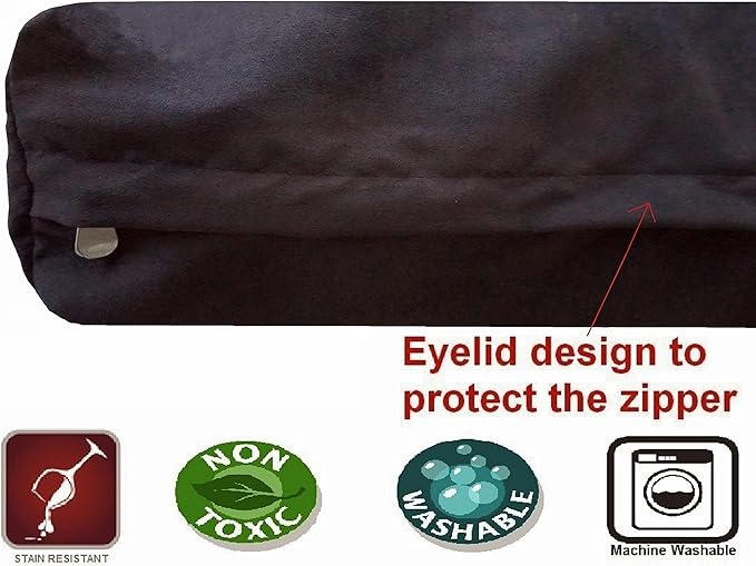 Dogbed4less Premium HeadRest Pillow Orthopedic Cool Memory Foam Dog Bed for Large Dogs, Waterproof Lining with Washable Suede Espresso Cover, XXL 55X37