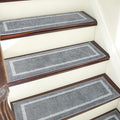 COSY HOMEER Soft Stair Treads Non-Slip Carpet Mat 28inX9in Indoor Stair Runners for Wooden Steps, Stair Rugs for Kids and Dogs, 100% Polyester TPE Backing 7pcs,Grey