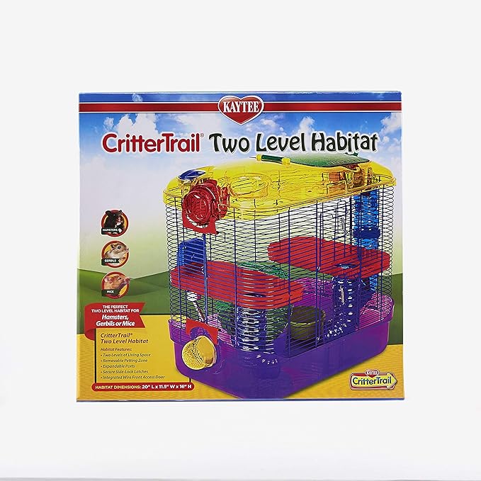 Kaytee CritterTrail Two Level Habitat for Pet Dwarf Hamsters, Gerbils or Mice
