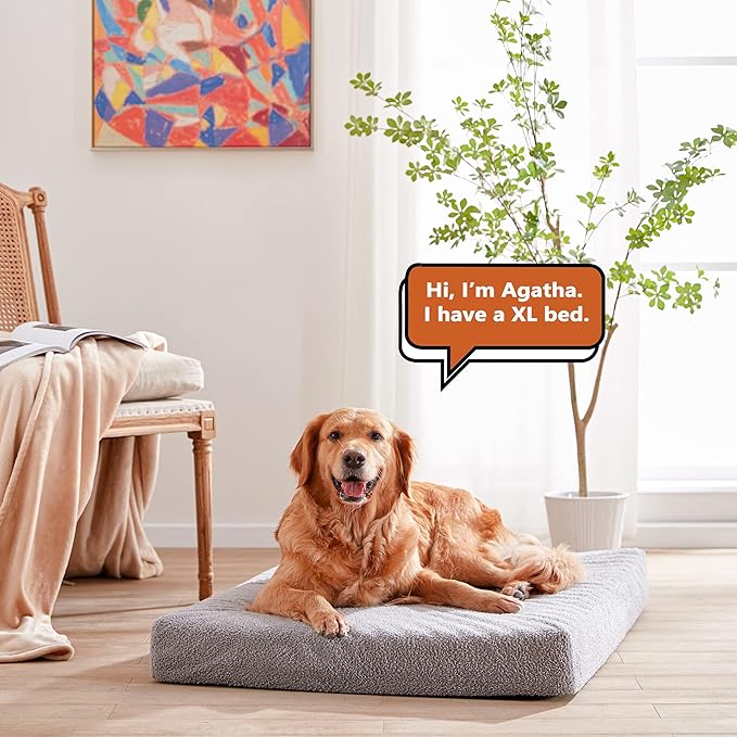 WATANIYA PET Cooling Dog Bed - Memory Foam Washable with Waterproof Liner and Cooling Gel Mattress, Fits up to 70 lbs Pets