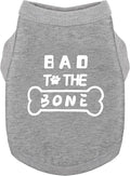 Discover Cozy Cotton Canine Wear: Soft, Lightweight, and Breathable Dog Shirt Vest with Eye-Catching Graphics(Bad to The Bone), Keeping Your Furry Friend Warm and Comfy! Grey 3XL