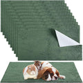 VitalCozy 10 Pcs Guinea Pig Cage Liners Washable Rat Bedding for Guinea Pigs Controlling Absorbent Waterproof Pee Pads Blanket for Rabbits Hamster Small Animal Chinchilla(Grid,14x28 Inch,Dark Green)