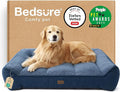 Bedsure SupportMax™ XL Plus Orthopedic Dog Beds Large Sized Dog - As Seen on TV Extra Thick Supportive Dogs Couch with Waterproof Washable Cover, Jumbo Pet Sofa with Soft Sherpa, Blue, 48"
