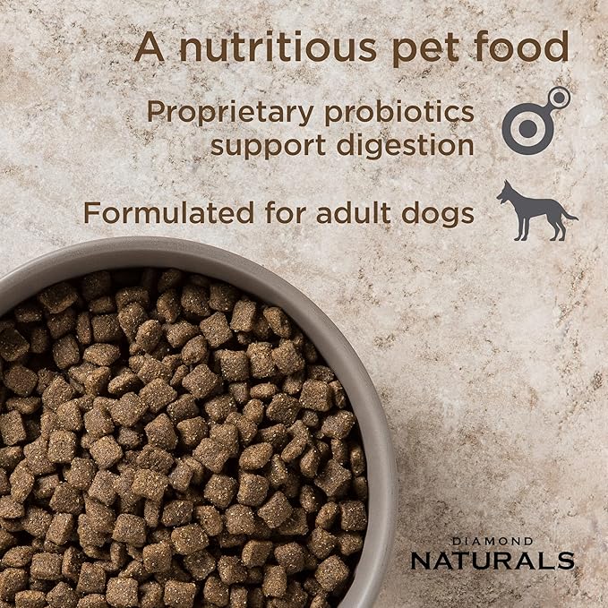 Diamond Naturals Adult Dry Dog Food Lamb Meal and Rice Formula Made with High Quality Lamb Protein, Probiotics and Essential Nutrients to Support Balanced and Overall Health 40Lb