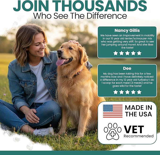 Green Lipped Mussel for Dogs - 6 oz of Green Lipped Mussel Powder for Dogs - Good for Joint and Ligament Health - Made in the USA