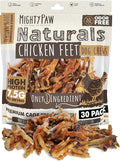 Mighty Paw Naturals Chicken Feet Dog Treats (30 Pack) | All Natural Dehydrated Chicken Feet for Dogs. Dried Treat for Pets. Single Ingredient Chews