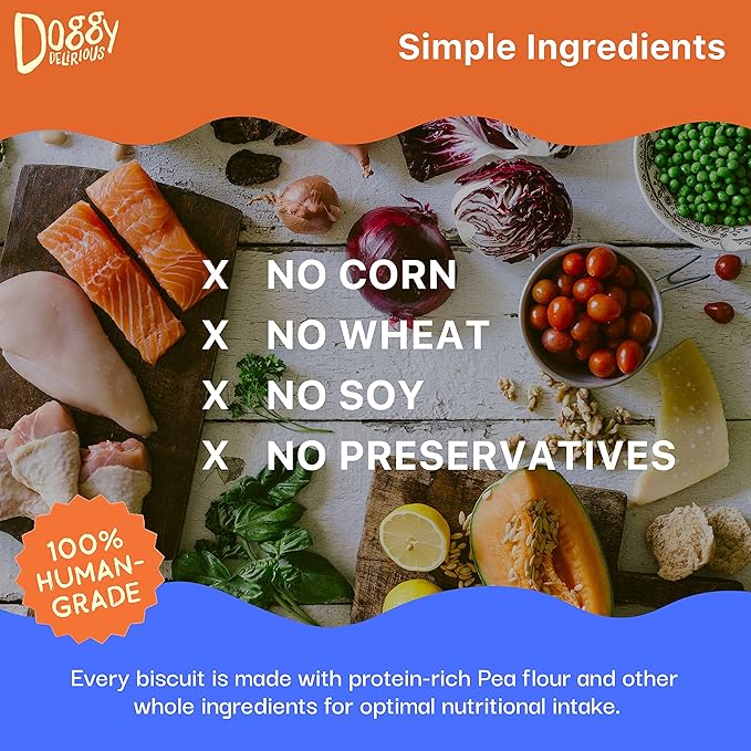 Doggy Delirious Crunchy Dog Treats – All Breeds & Sizes – Natural Puppy Snack – 100% Human-Grade – Grain-Free Peanut Butter Bones – 16 Oz, 1 lb Pack (1)