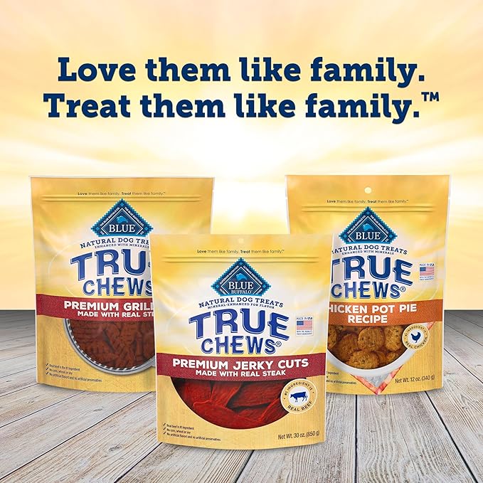 Blue Buffalo True Chews Premium Jerky Cuts Dog Treats, Made in The USA with Natural Ingredients, Beef, 30-oz Bag