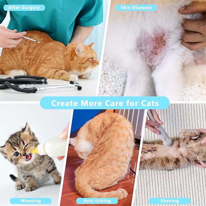 Cat Recovery Suit Anti Licking, Cats Surgery Recovery Suit Female Kitten Onesie After Spay, Cone of Shame Alternative, Post-Surgery Kitten Surgical Clothes for Abdominal Wounds(Kont Blue,M)