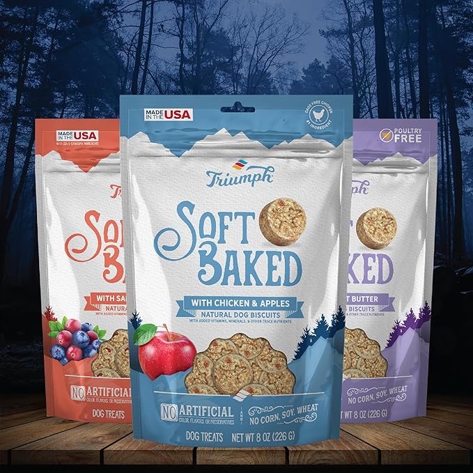 Triumph Soft Baked Natural Dog Biscuits with Chicken & Apples, 8oz.