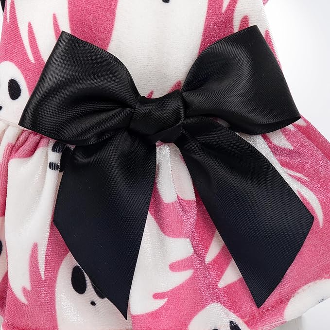 Fitwarm Halloween Ghost Dog Dress, Funny Dog Halloween Costumes, Doggy Clothes for Small Dogs Girl, Pet Apparel, Pink, White, Black, XS