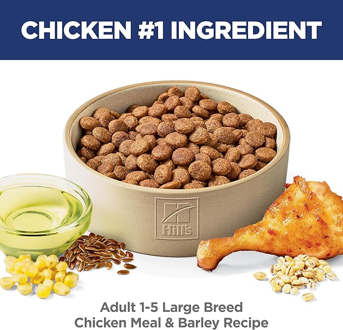 Hill's Science Diet Large Breed Adult 1-5 Dry Dog Food, Quality Protein for Joint Support & Lean Muscles, Chicken & Barley, 15 lb. Bag