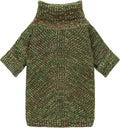 Fitwarm Knitted Turtleneck Dog Sweater, Thermal Dog Winter Clothes for Small Dogs Boy Girl, Holiday Pet Outfit, Heather Green, Small