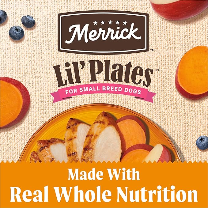 Merrick Lil’ Plates Premium Grain Free Dry Dog Food For Small Dogs, Real Chicken And Sweet Potato Kibble - 12.0 lb. Bag