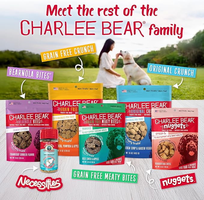 Charlee Bear Necessities Freeze Dried Dog Food Topper, Skin and Coat Support, Grain Free, High Protein, Limited Ingredient Meal Toppers for Dogs, Pork Recipe, 1 Ounce