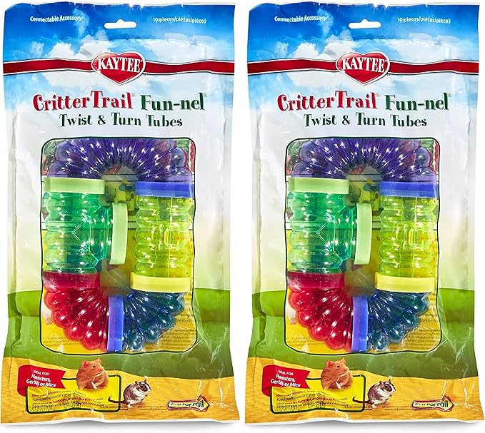 Kaytee CritterTrail Fun-nel Twist & Turn Small Animal Habitat Tubes (Pack of 2)