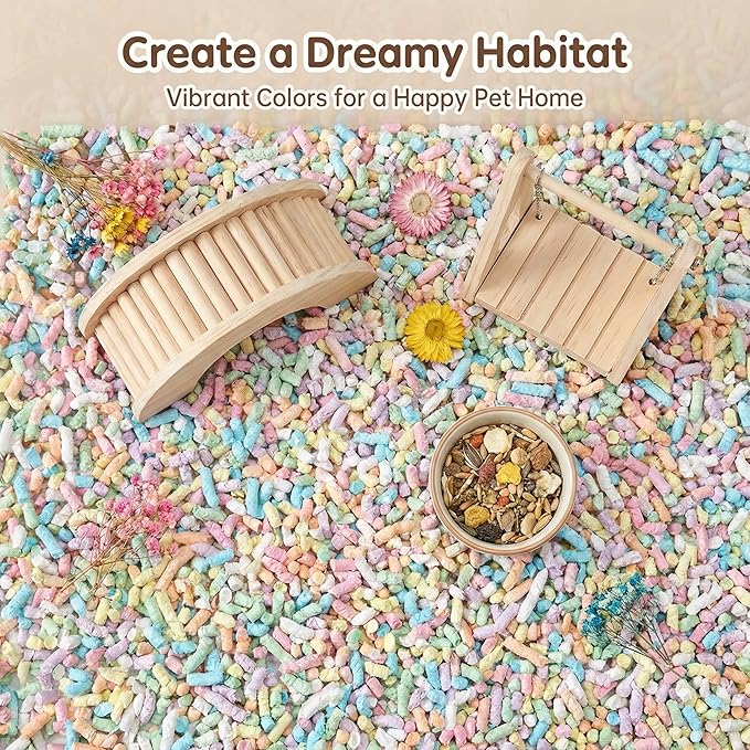 Rabbit Bedding Guinea Pig Bedding : Odor Control & Moisture Absorbent Natural Paper Pellet Bedding - for Small Animal Guinea Pigs, Rabbits,Hamsters (White, 2.2 lb)