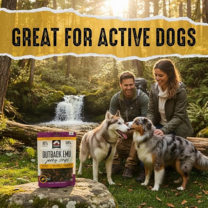| Emu Dog Treats Jerky Strips | Single Ingredient Air Dried Natural Jerky Treats (7.05 oz)