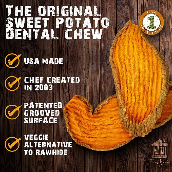 Front Porch Pets Sweet Potato Dog Chewz - 6 Pack - Value Pack Veggie Rawhide