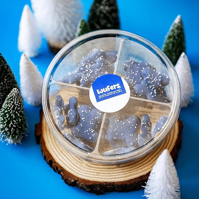 Wufers Pawliday Gourmet Cookie Dog Treats (Sprinkled Bone Platter - Blue)