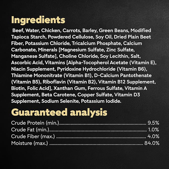 Cesar Wholesome Meals Wet Dog Food Beef, Chicken, Carrots, Barley & Green Beans Recipe, Wet Food for Dogs, 17.6 oz Pouch, 12 Count