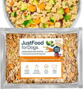 JustFoodForDogs Frozen Fresh Dog Food, Complete Meal or Dog Food Topper, Turkey & Whole Wheat Macaroni Human Grade Dog Food Recipe, 18 oz (Pack of 21)
