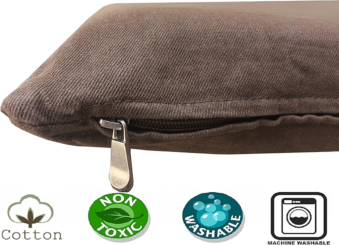 Dogbed4less Memory Foam Dog Bed for Small to Medium Large Pet with Waterproof Internal Cover, Denim Brown External Cover 34X27X3 Inches