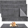 Amylove 4 Pcs Guinea Pig Cage Liner Washable Fleece Pee Pads Pet Dog Cat Bedding Training Mat for Small Animal Guinea Pig Puppy Bunny Hamster(47 x 24 Inch,Rectangular,Dark Gray)