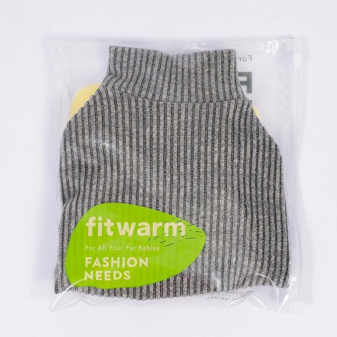 Fitwarm Mock Neck Knitted Dog Pajamas, Warm Winter Clothes for Small Dogs Boy Girl, Pet Pjs, Grey, XS