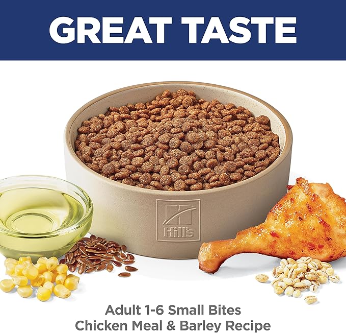 Hill's Science Diet Adult 1-6 Small Bites Dry Dog Food, Chicken & Barley, 15 lb. Bag