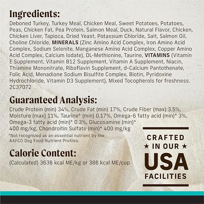 Merrick Backcountry Grain Free Dry Adult Dog Food, Kibble With Freeze Dried Raw Pieces, Game Bird Recipe - 4.0 lb. Bag