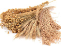 Hamster Organic Sprays Set = Wheat + Flax + Yellow Millet + Panicle Millet, Pet Habitat Bedding Decor, Natural Hamster Chews Accessories Supplies, for Gerbil, Mice, Guinea Pig, Chinchilla, 4 sprays