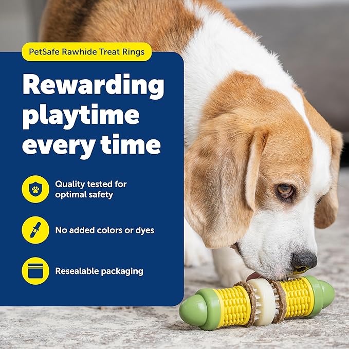 PetSafe Busy Buddy Toys Dog Treat Refills (60 Refills) Dog Treats Medium,Dogs Rawhide and Peanut Butter Flavors,Keeps Your Furry Friend Engaged,Resealable Bag for Freshness,(Pack of 2)