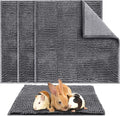 Amylove 4 Pcs Guinea Pig Cage Liner Washable Fleece Pee Pads Pet Dog Cat Bedding Training Mat for Small Animal Guinea Pig Puppy Bunny Hamster(12 x 12 Inch,Square,Dark Gray)