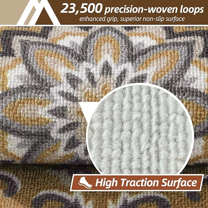 COSY HOMEER-Stair-Treads-for-Wooden-Steps Washable Indoor Stair Treads Non Slip 8" X 30" Soft Stair Carpet Treads Reusable Peel and Stick Stair Runner Rug for Kids, Elders and Pets 15pcs