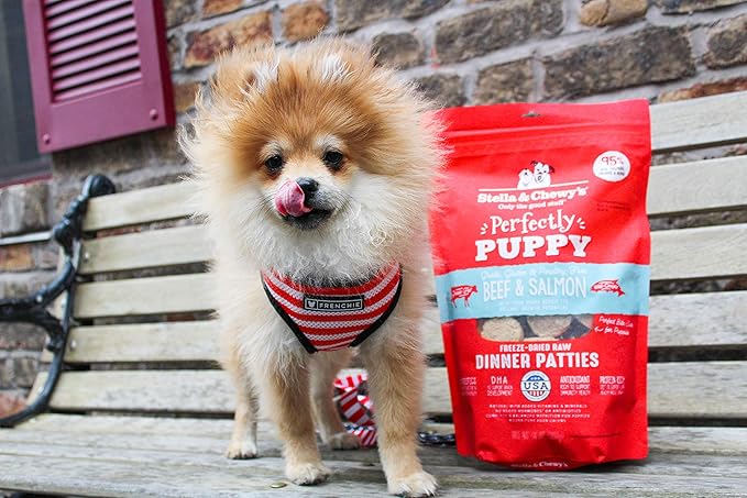 Stella & Chewy's Perfectly Puppy Freeze-Dried Raw Beef and Salmon Dinner Patties Dog Food, 14 oz. Bag (Pack of 6)